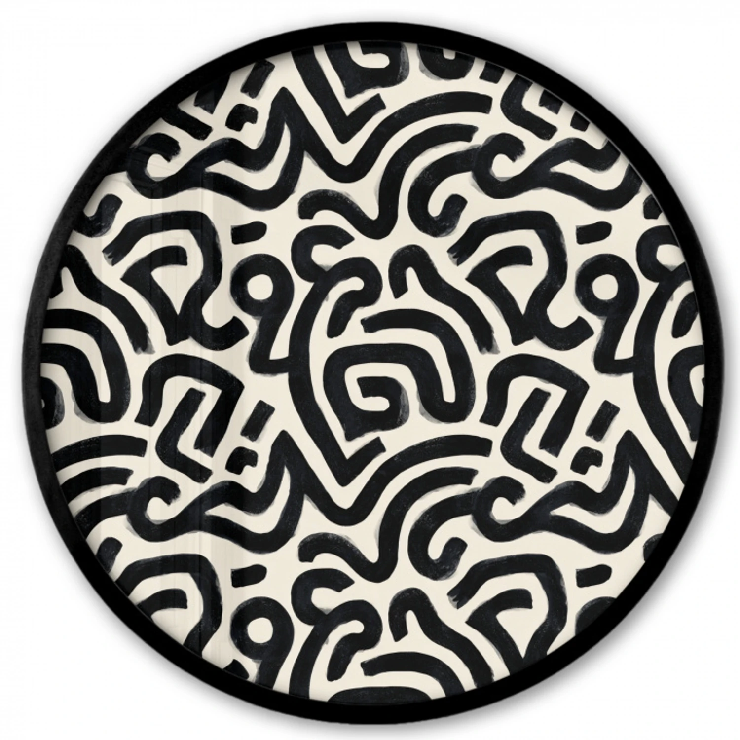 Modern - Abstract - Zwart Fotolijst rond zonder passe partout klein 856 -3d