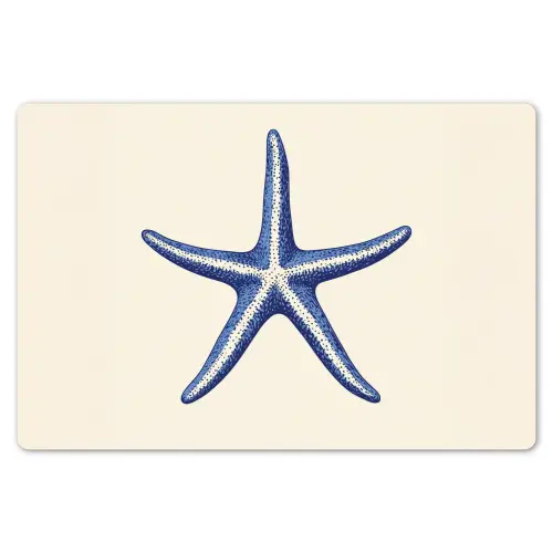 Blauwe zeester - Minimalistisch - Beige Placemat vinyl groot -zzsfeer1_Kitchenyeah-website
