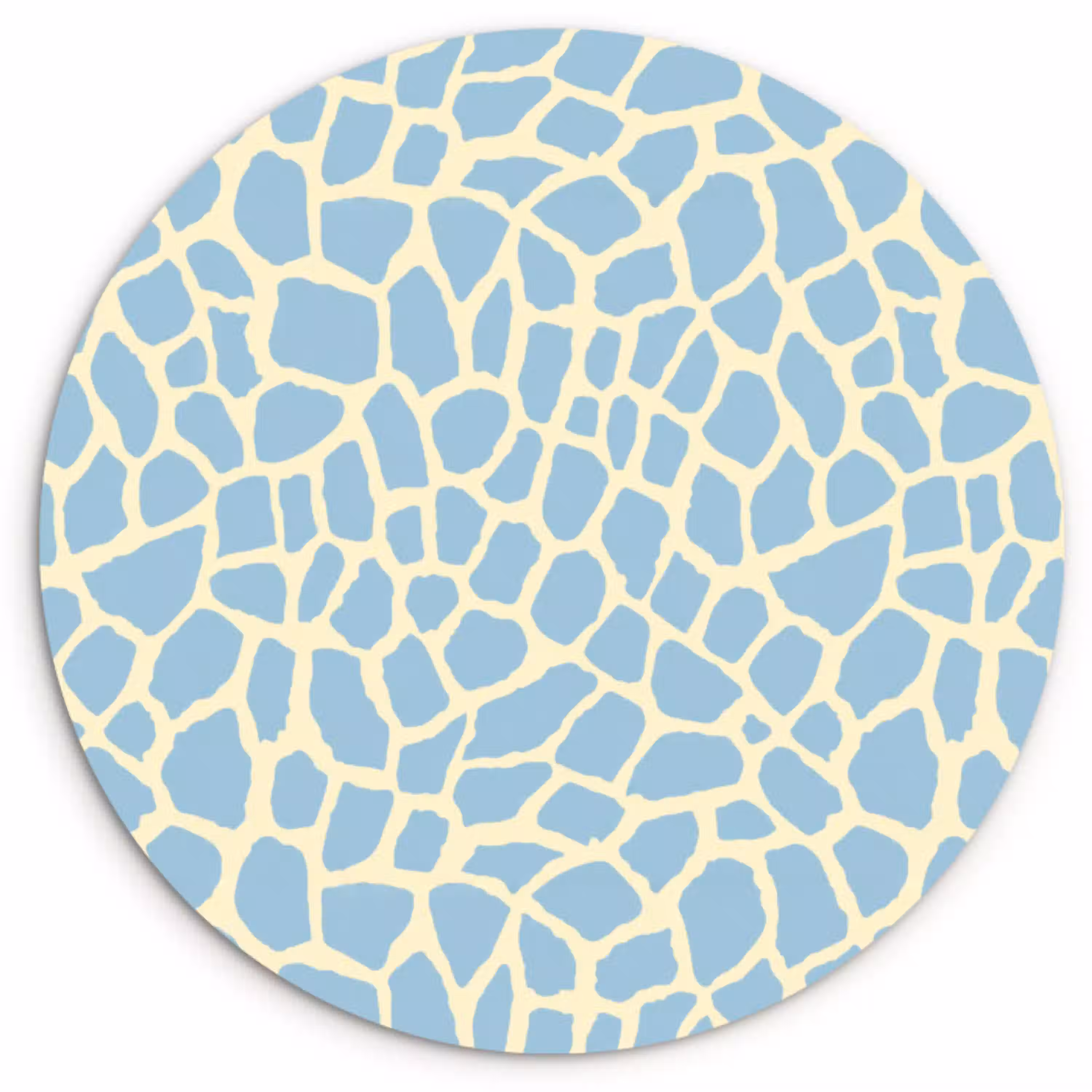 Giraf - Modern - Blauw Wandcirkel kunststof plaat 5mm dik klein 188 -3d