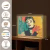 Vrouw - Rode lippen - Expressief - Grafisch Light Box met batterij (Wandlamp) middel -USP_websiteoverzichtNL
