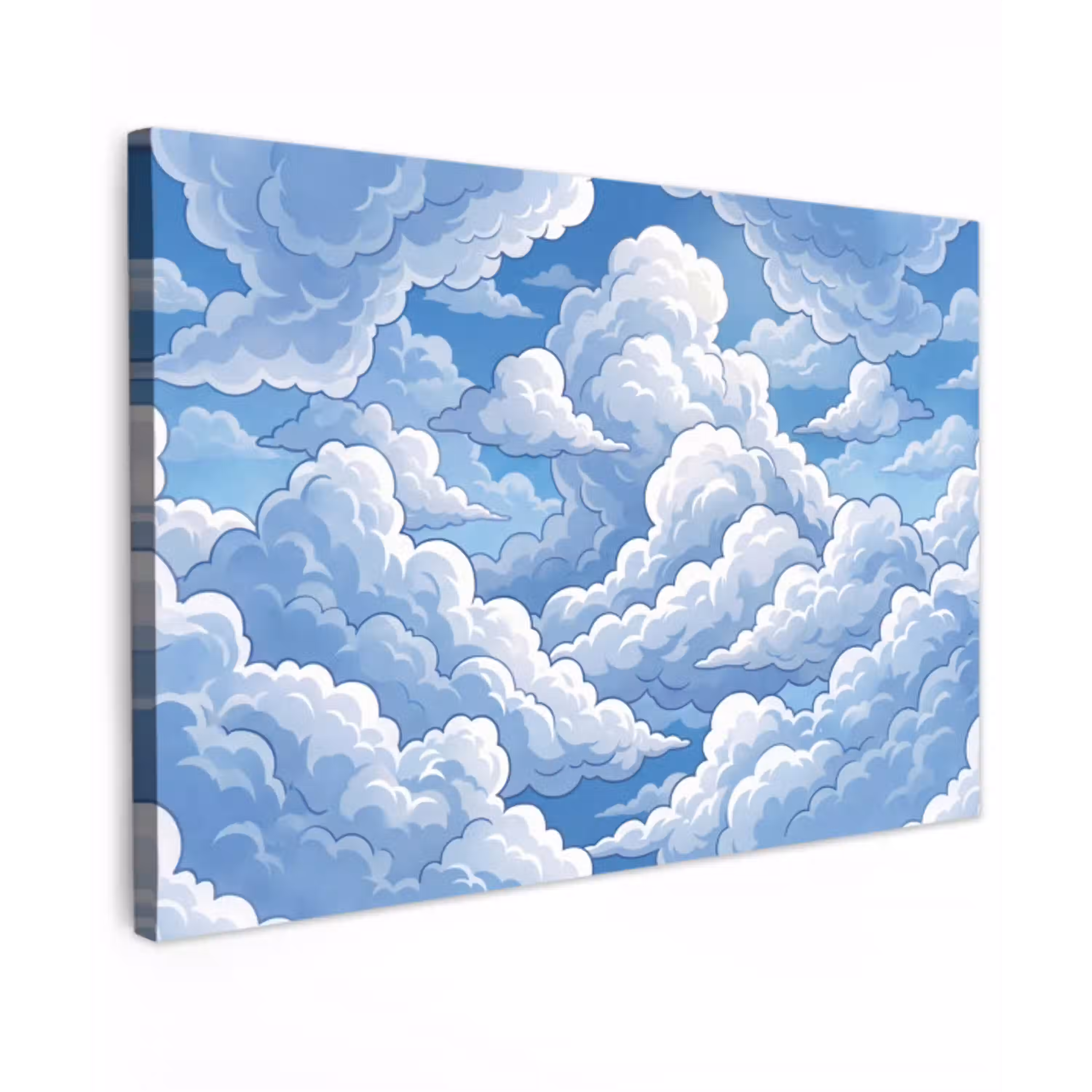 Wolken - Hemel - Abstract - Wit Tuinposter op houten frame 2 cm dik klein -3d