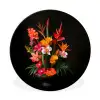 Boeket - Bloemen - Exotisch Wandcirkel aluminium klein -3d