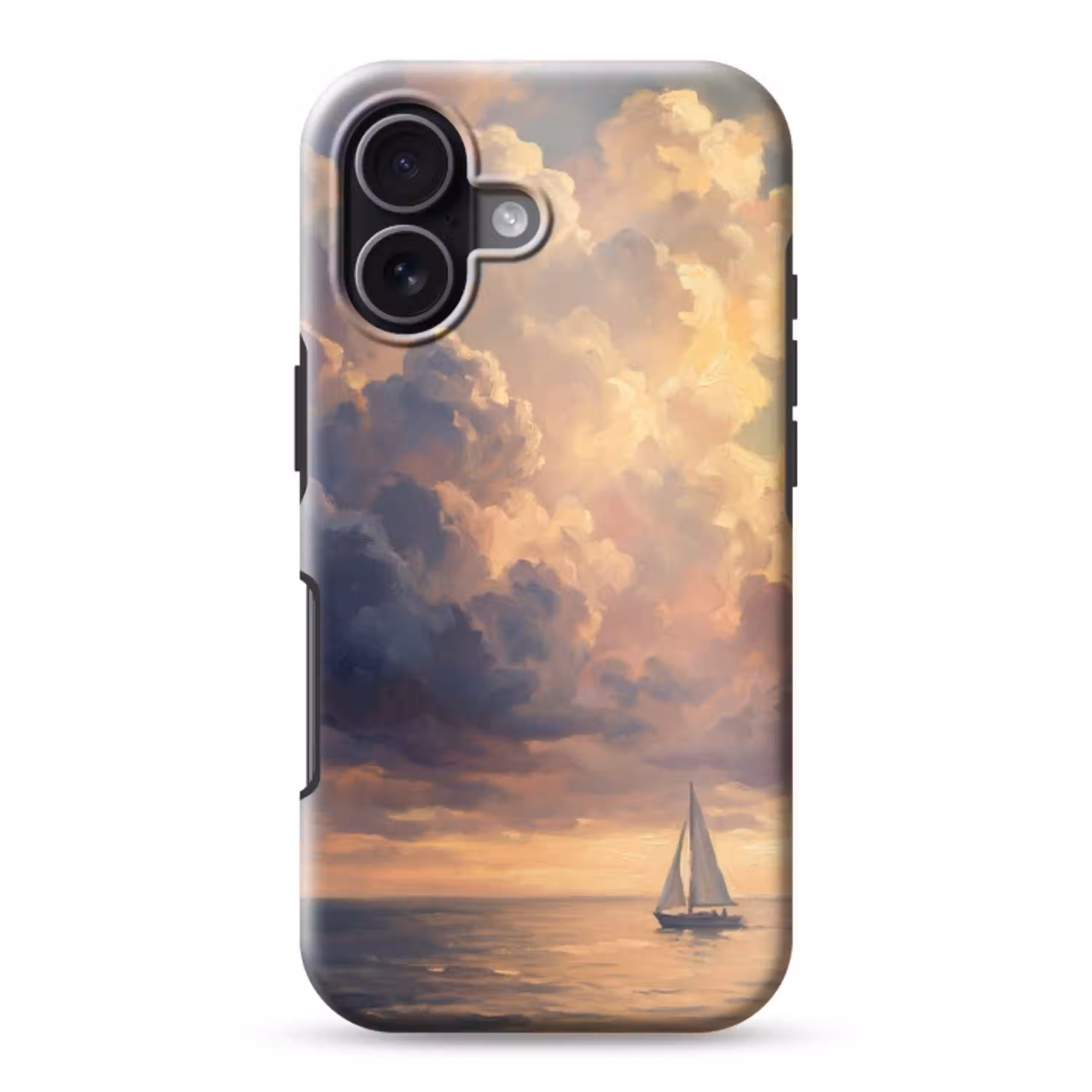 Boot - Zonsondergang - Zee - Natuur - Goud Toughcase MagSafe Apple iPhone 17 klein -3d