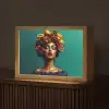 Vrouw - Hoodtooi - Tropisch - Fruit - Druiven Light Box met kabel (Tafellamp) klein -z3d_website