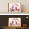 Meisje - Draak - Regenboog Light Box met batterij (Wandlamp kind) middel -sfeer3_kind