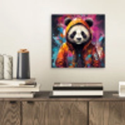 Panda - Jas - Graffiti - Oranje aluminium wit klein -sfeer1