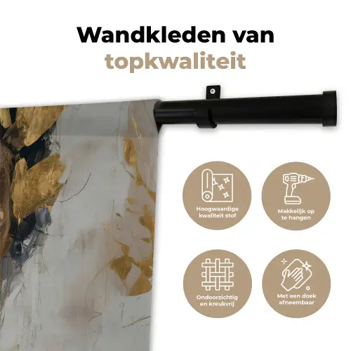 Sierlijk - Vrouw - Goud - Ogen Wandkleed katoen klein -sfeer2