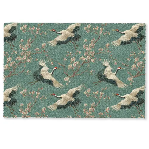 Kersenbloesem - Kraamvogels - Groen Deurmat klein 898 -zkaufland3d