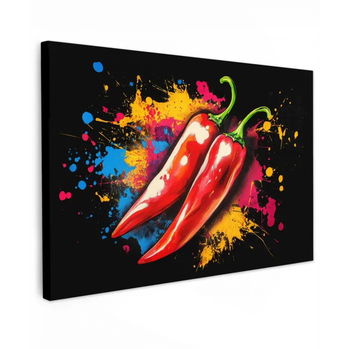 Peper - Graffiti - Verf - Abstract - Modern - Kleurrijk canvas 2cm klein -z3d