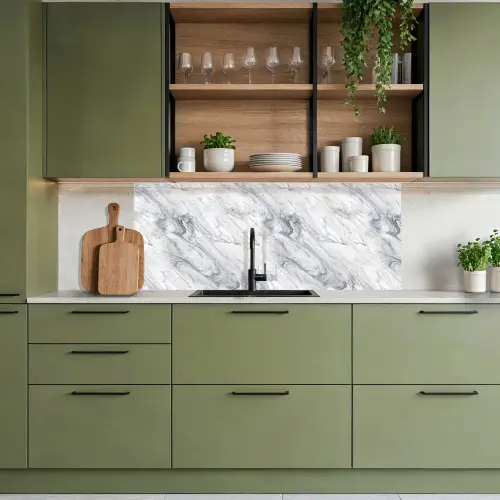 Wervelende - Grijsstructuur - Marmer - Wit keuken achterwand 2 middel 871 -sfeer3