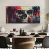 Schedel - Abstract - Rood - Blauw - Graffiti PET vilt middel -sfeer1