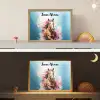 Paard - Meisjes - Blauw - Roze Light Box met batterij (Wandlamp kind) middel -sfeer3_kind