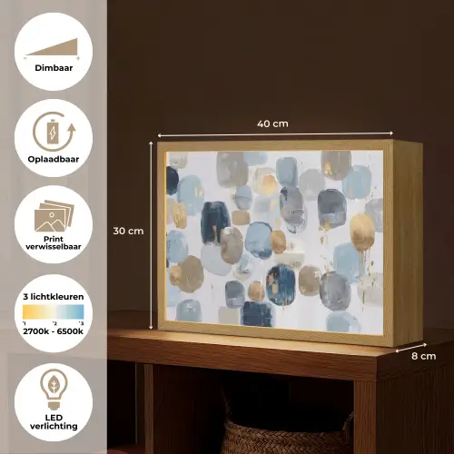 Abstract - Goud - Vormen Light Box met batterij (Wandlamp) middel -USP_websiteoverzichtNL