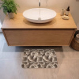 Waaiervorm - Beige - Vezel textuur Badmat klein 997 -sfeer1