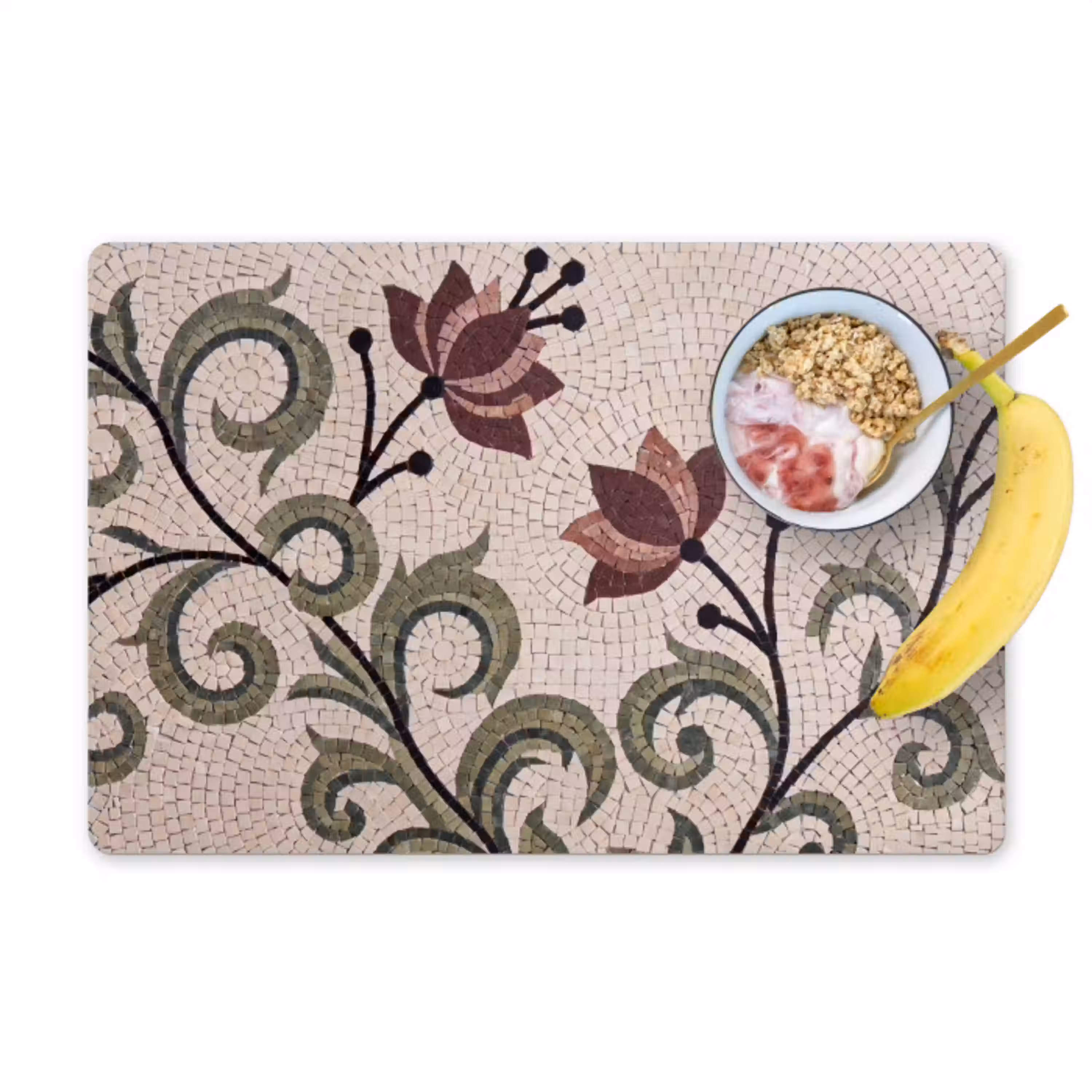 Bloemen - Mozaïek - Patroon - Abstract - Groen Placemat vinyl groot -zzzproduct_Kitchenyeah-website