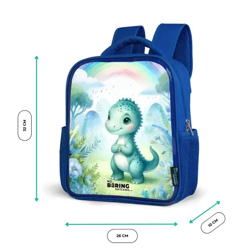 Daantje Dino Kinderrugzak - Blauw middel -productfoto_formaten