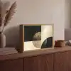 Abstract - Geometrische vormen - Zwart - Goud Light Box met batterij (Wandlamp) middel -sfeer2