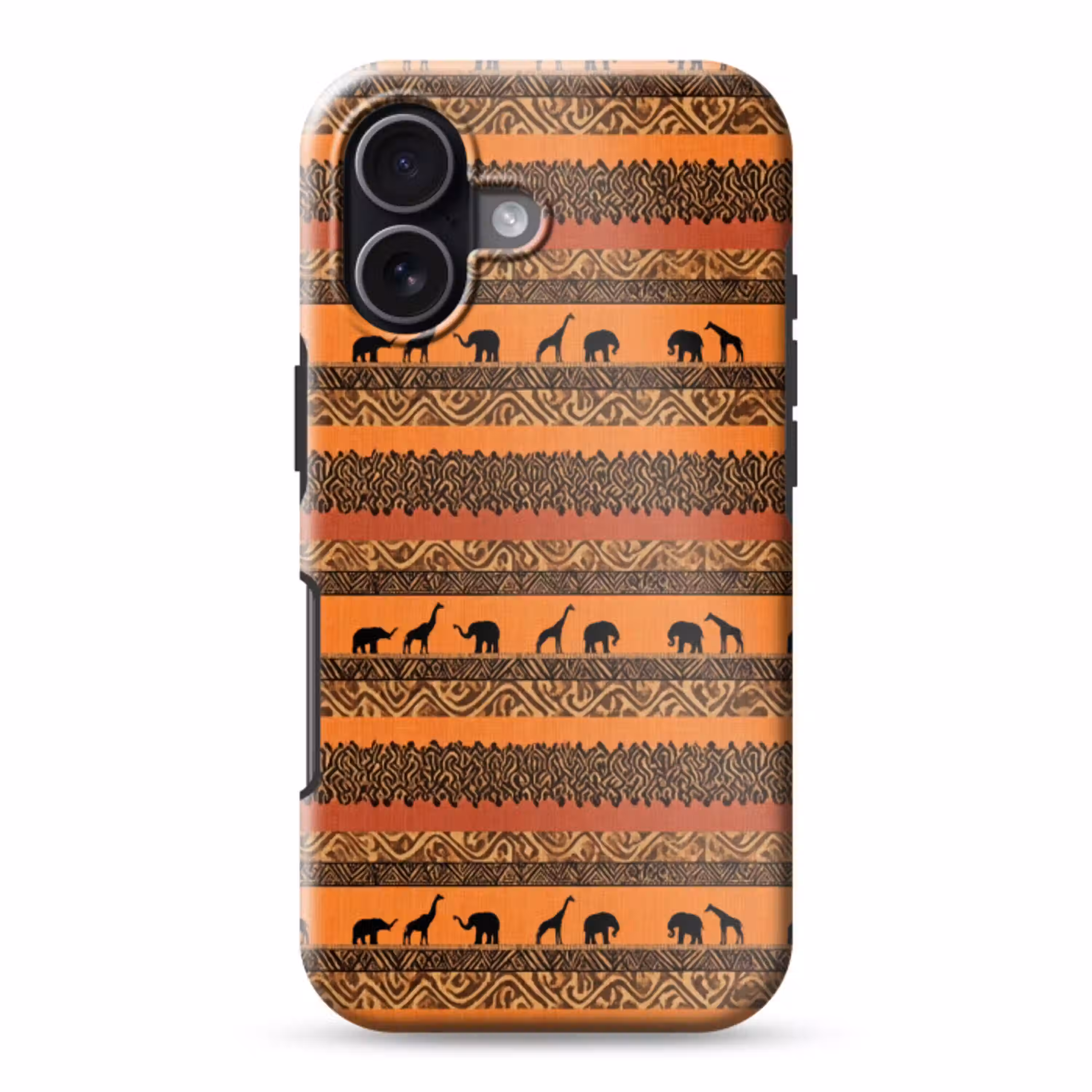 Oranje - Safari - Afrikaans - Dieren - Patroon Toughcase MagSafe Apple iPhone 17 klein 1017 -3d