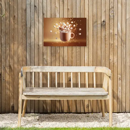 Chocomelk - Drinken - Warm - Bruin Tuinposter op houten frame 2 cm dik klein -sfeer4