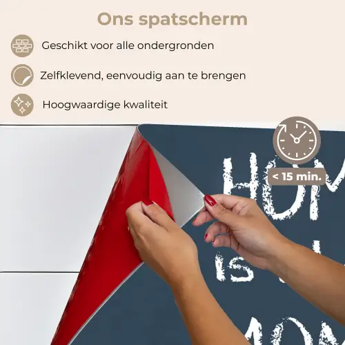 Quotes - Home is where mom is - Spreuken - Moeder keuken achterwand spatscherm klein -spatscherm_NL