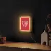 Rood - Hart- Tekst - Valentijn Light Box met kabel (Wandlamp) klein -sfeer1