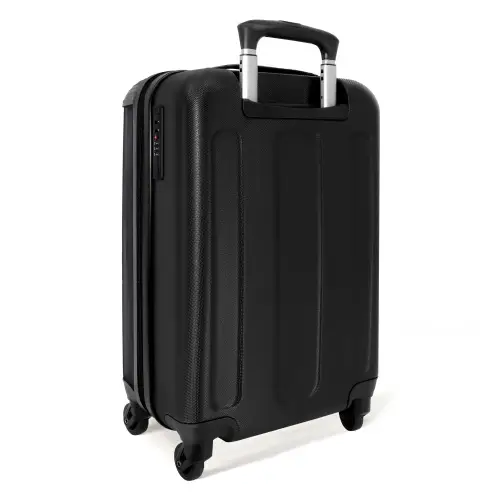 Grijze auto met grijze vlammen Koffer - NBS - Handbagage middel -achterkant