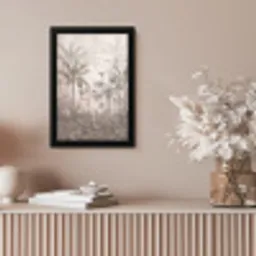 Jungle - Banenboom - Kolibrie - Beige fotolijst zwart zonder passe partout klein -sfeer5