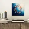 Zee - Vissen - Kleurrijk - Dynamisch aluminium wit klein -sfeer1