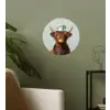 Schotse Hooglander - Bruin - Hoorns - Kokskleding Wandcirkel behangsticker klein -sfeer2