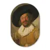 De vrolijke drinker - Schilderij van Frans Hals Wandcirkel Ovaal Forex klein -3d