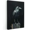 Raaf - Vogels - Zwart Tuinposter op houten frame 2 cm dik klein -3d