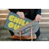 Chill out - Geel - Blauw laptophoes neopreen klein -tas