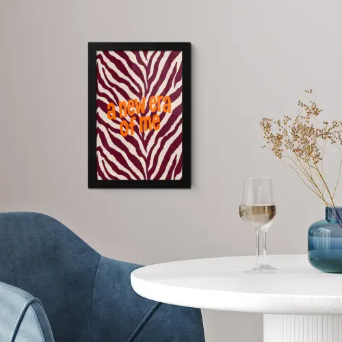New era - Bordeaux - Zebraprint fotolijst zwart zonder passe partout klein -sfeer4