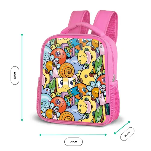 Monster met Stippen Kinderrugzak - Roze middel -productfoto_formaten