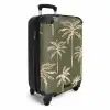 Patronen - Palmbomen op olijfgroen NBS - Handbagage koffer - Kinderen Unisex middel -productfoto_3d