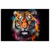 Tijger - Graffiti - Dieren - Zwart poster papier klein -3d