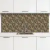 Bruin - Groen - Bloemen keuken achterwand 2 middel 871 -3d