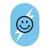 Smiley - Blauw - Bliksem Wandcirkel Ovaal Forex klein -3d
