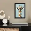 Giraffe - Illustratie - Bruin - Minimalistisch fotolijst zwart zonder passe partout klein -sfeer1