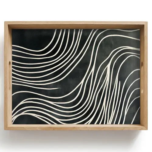 Lijnen - Patroon - Abstract - Wit Dienblad Rechthoek middel -z3d_shopping