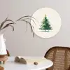 Kerstboom - Illustratie - Ster - Sneeuw Wandcirkel kunststof plaat 5mm dik klein -sfeer4