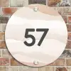 Beige lagen - Traditioneel Naambord Rond klein -sfeer2