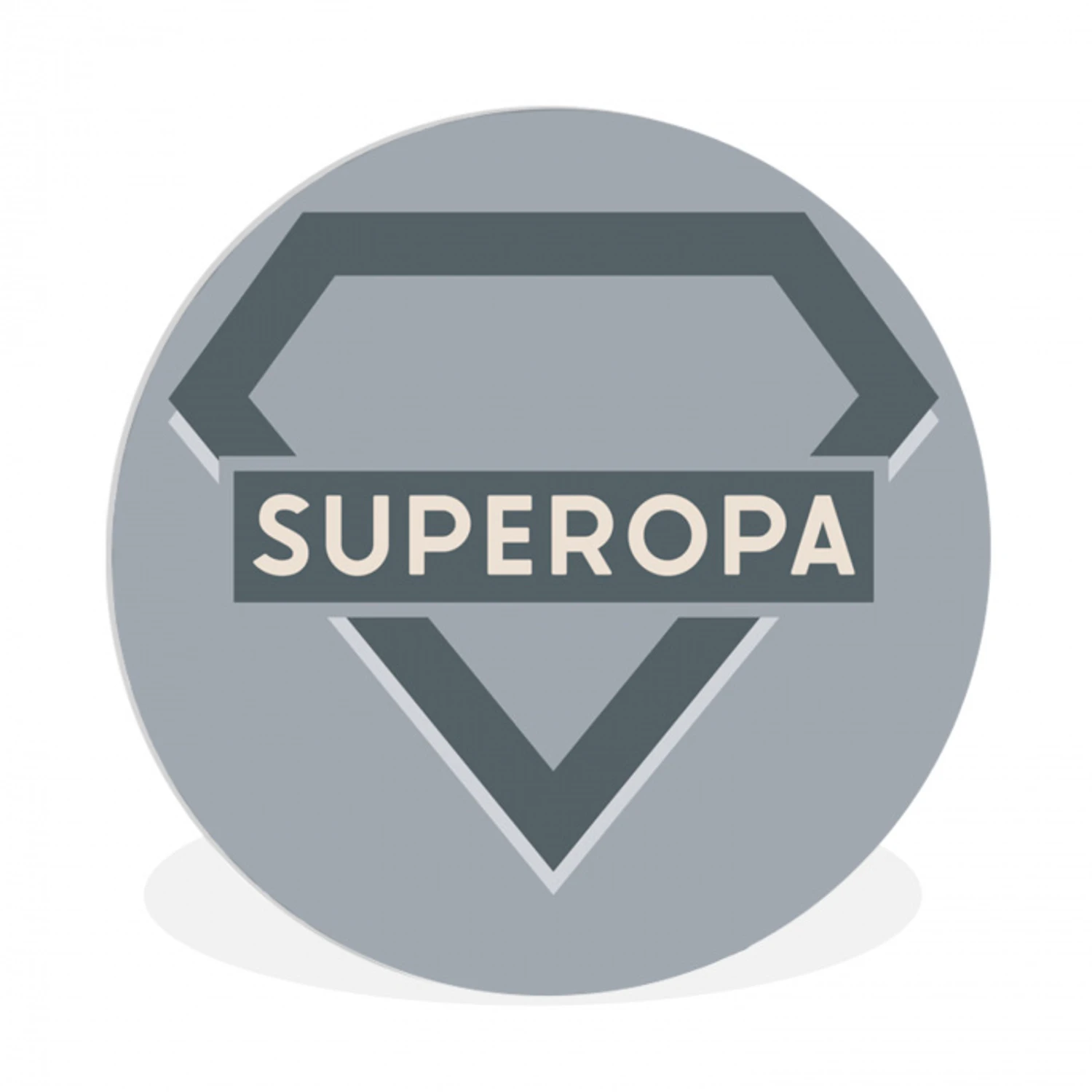 Vaderdag - Kado man - Opa - Superopa - Quote - Spreuken Wandcirkel kunststof plaat 5mm dik klein -3d