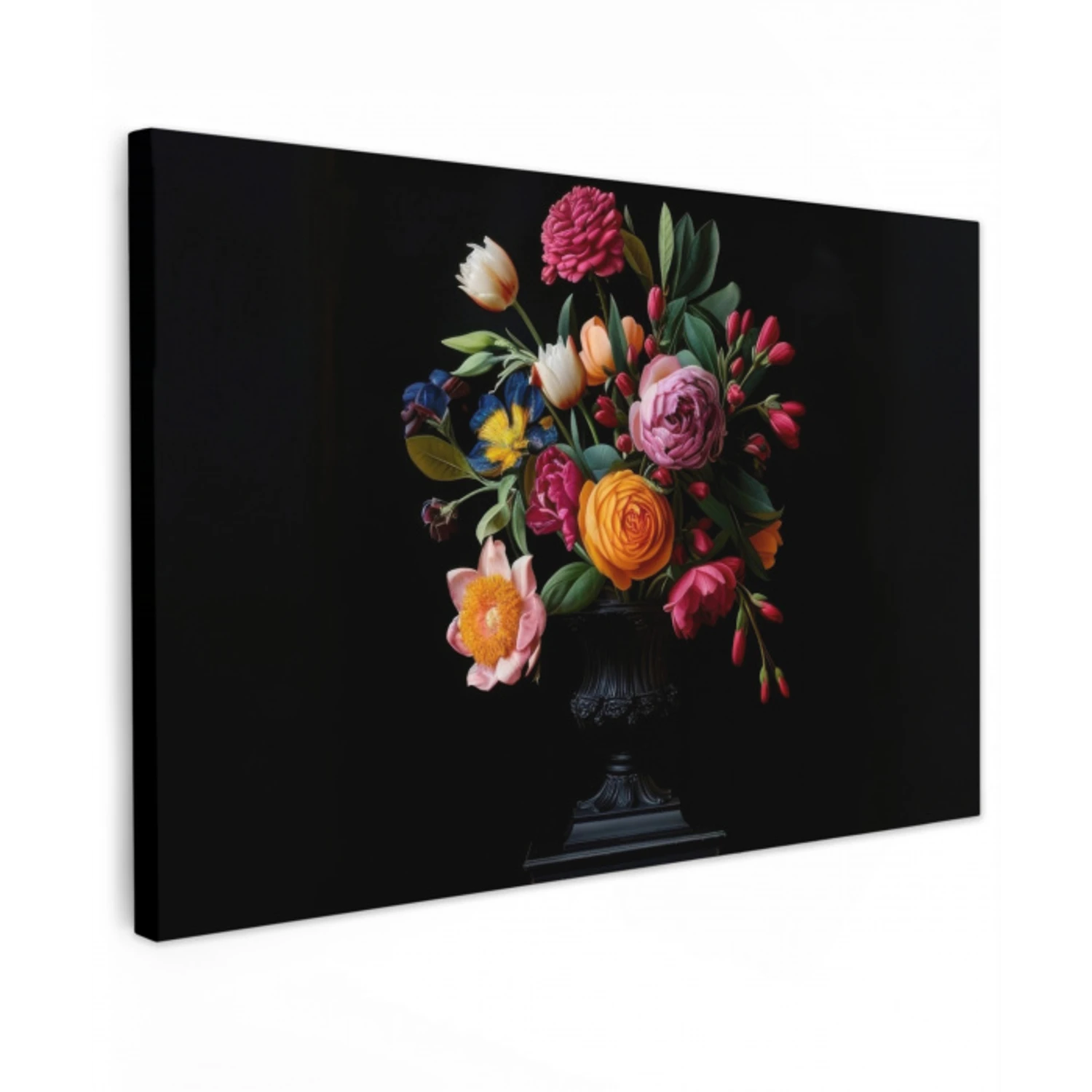 Boeket - Romantisch - Kleurrijk canvas 2cm klein -z3d