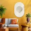 Schelp - Minimalistisch - Wit Wandcirkel Ovaal Glas middel -sfeer4