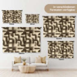 Abstract - Retro - Zwart Wandkleed katoen klein 269 -tsfeer8_DE