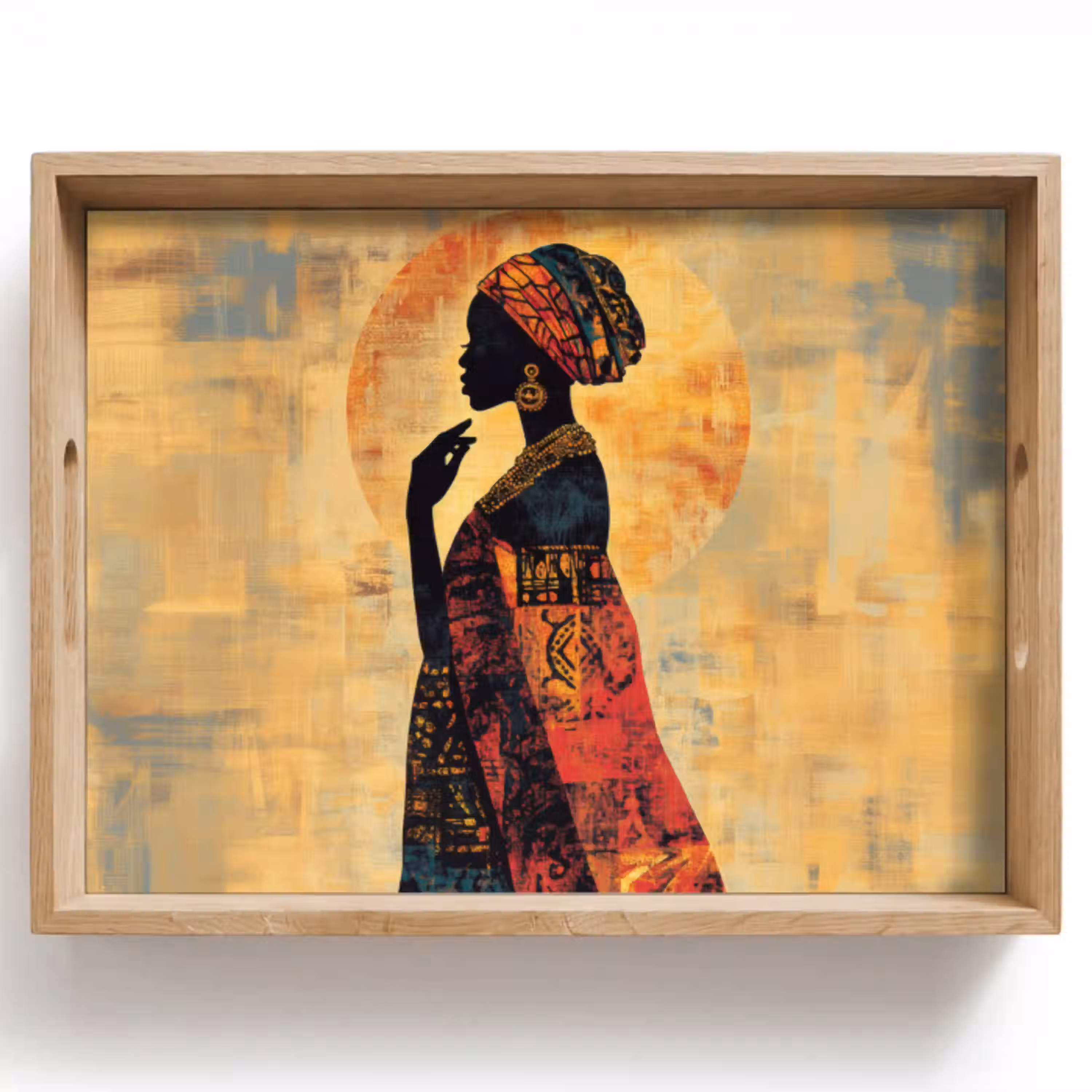 Vrouw - Silhouet - Patronen - Sierlijk Dienblad Rechthoek middel -z3d_shopping