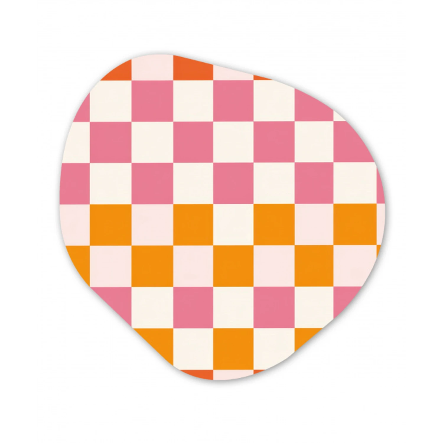 Vierkant - Patroon - Oranje Wandcirkel Organisch Forex 3mm klein 629 -3d