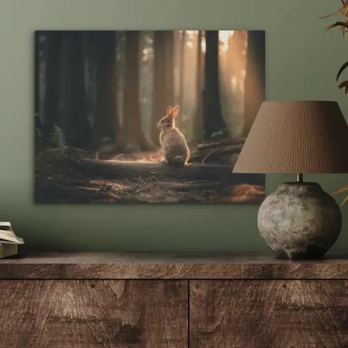 Konijn - Bos - Zonnestralen PET vilt klein -sfeer2