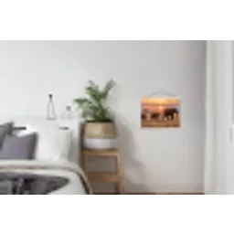 Olifanten - Savanne - Zonsondergang - Afrika - Warm textielposter latten blank klein -woonkamer